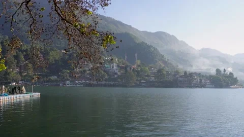 Sunrise Over Himalayan River in India Stock Footage 337631820