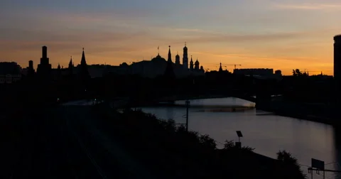 Sunrise over the Kremlin Time-lapse, Moscow, 4K Stockbeeldmateriaal 54143770