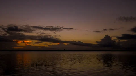 Sunrise over the lagoon. Stock Footage 33987234