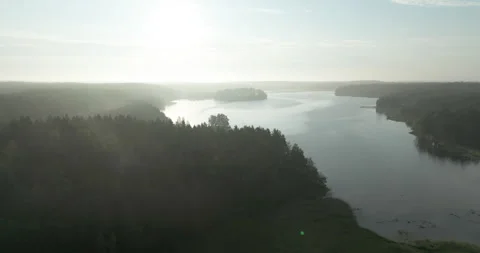 Sunrise over a lake and swamp Stock Footage 282055152