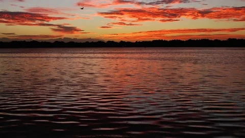 Sunrise over lake Stock Footage 75239932