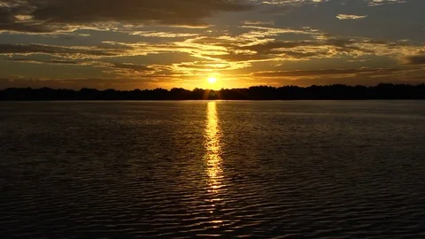 Sunrise over lake Stock Footage 75243827