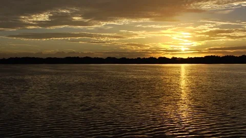Sunrise over lake Stock Footage 75243866