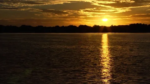 Sunrise over lake Stock Footage 75243878