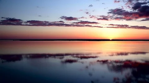 Sunrise over the lake. Stock Footage 75863891