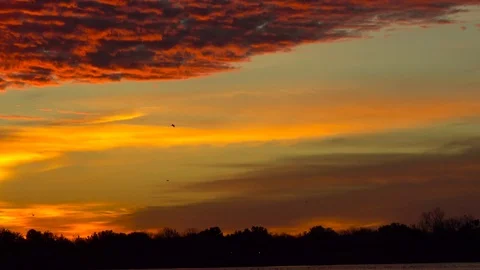 Sunrise over the lake. Stock Footage 100297681