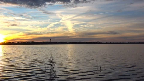 Sunrise over the lake. Stock Footage 100298058