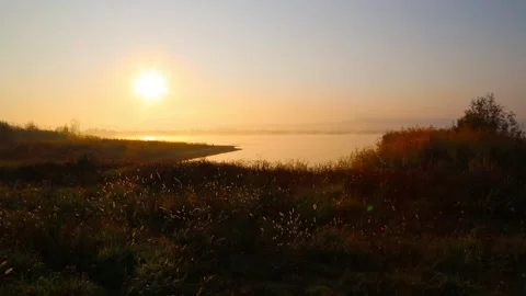 Sunrise over the lake Stock Footage 103587158