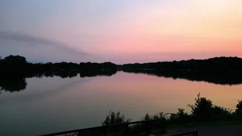 Sunrise over lake Stock Footage 297887922