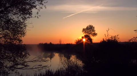 Sunrise over lake timelapse Stock Footage 38333419