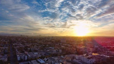 Sunrise over Los Angeles Stock Photos