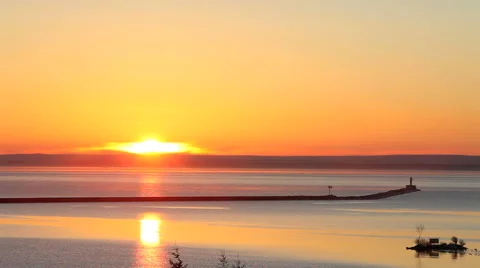 Sunrise Over Lower Harbor 1 Stock Footage 44915856