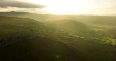 Sunrise over Malhamdale Stock Footage 237904669