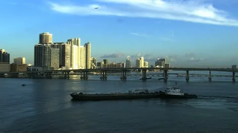 Sunrise over Miami city Stock Footage