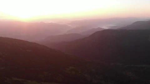 Sunrise over Misty Mountains. Stock Footage 306286459