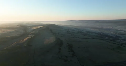Sunrise over misty valley Stock Footage 307624982
