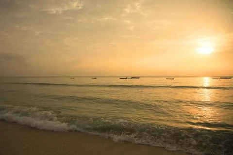 Sunrise over Mombasa beach Stock Photos