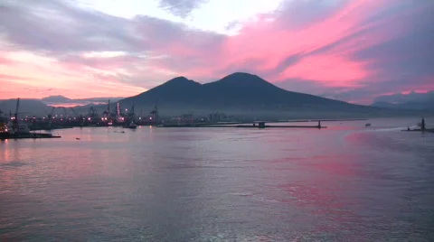 Sunrise over Mount Vesuvius Stock Footage 88574