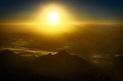 Sunrise over Mount Warning Stock Photos