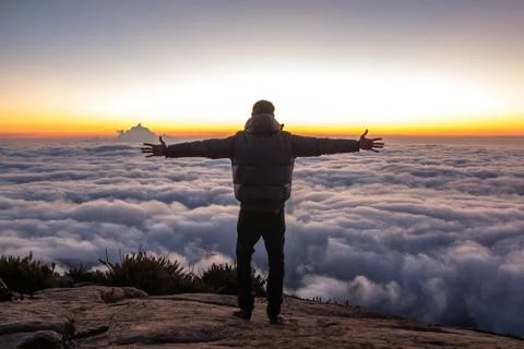 Sunrise over the Mountain Clouds 写真素材