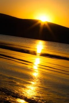 Sunrise over the mountain Stock Photos