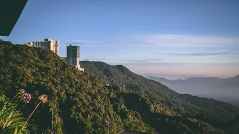 Sunrise over the mountain Foto stock