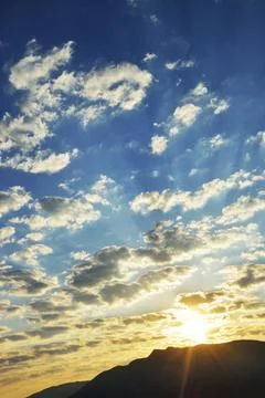 Sunrise over the mountain Stock Photos