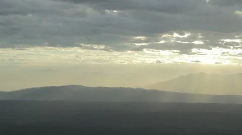 Sunrise Over Mountain Range - Aerial Stock Footage 12422882