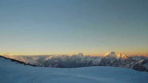 Sunrise over the mountain timelapse Stock Footage 43744046