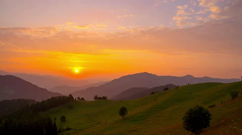 Sunrise over the Mountains. Stock Footage 66549036