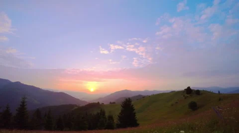 Sunrise over the Mountains. Stock Footage 67367634