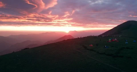 Sunrise over the mountains Stock Footage 246591572