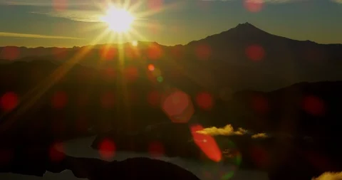 Sunrise over Mt. Jefferson with clouds forming and dissipating, Oregon. Stock Footage 86144653