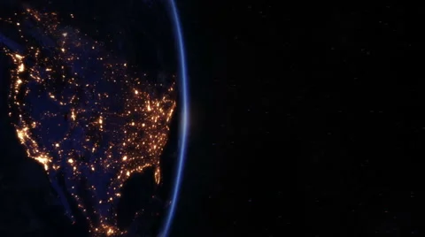 Sunrise over North America. Locked down. Earth seen from space. Stock Footage 59571722