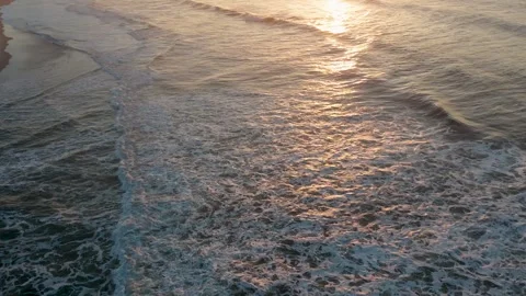Sunrise Over the Ocean Beach, Drone View. Stock Footage 324549411