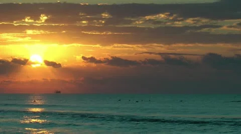 Sunrise over ocean Stock Footage 11058755