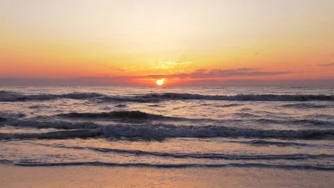 Sunrise over the ocean Stock Footage 89487793