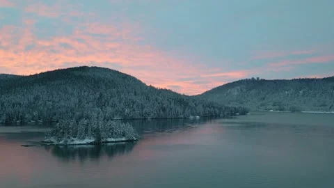 Sunrise over the ocean in winter Stock Footage 263931607