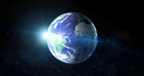 Sunrise over planet Earth, elements of this image provided by NASA Ilustração Stock