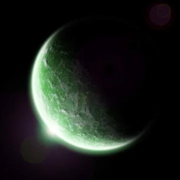 Sunrise over planet in space 스톡 일러스트