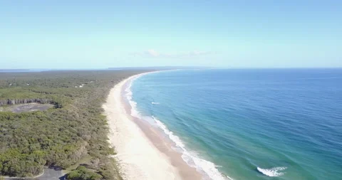 Sunrise Over Rainbow Beach | Drone Aerial Footage Video stock 154020313