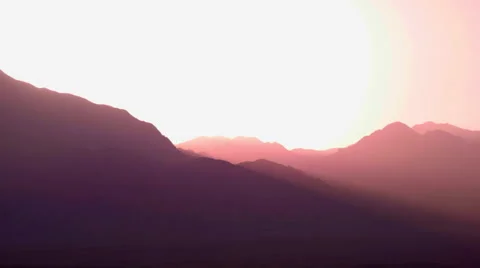 Sunrise over red mountains Video stock 58235994