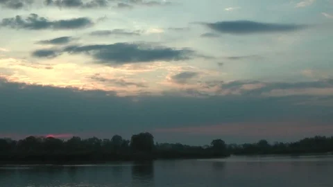 Sunrise Over the River Stock Footage 78154496