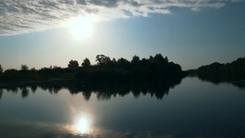 Sunrise over the river Stock Footage 99891042