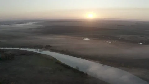 Sunrise Over The River Stock Footage 151762761