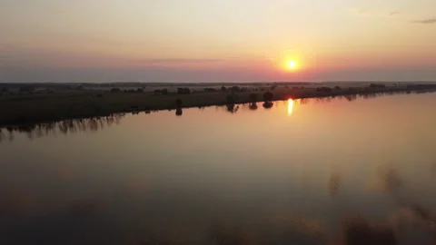 Sunrise over the river Stock Footage 163486251