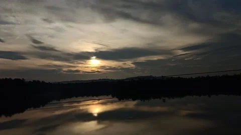 Sunrise over the river Stock Footage 165792136