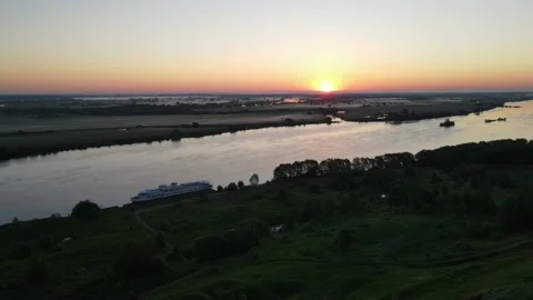 Sunrise over the river Stock Footage 199969850