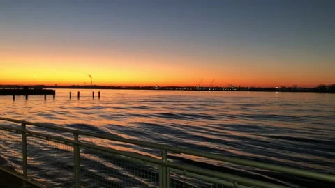 Sunrise over river Stock Footage 224286371