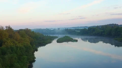 Sunrise over the river Stock Footage 276343804